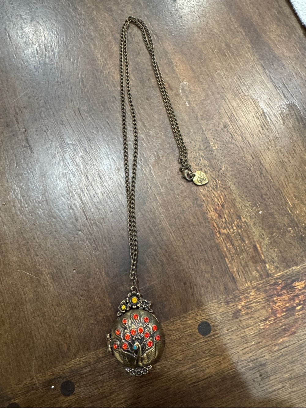Betsey Johnson Peacock Locket Necklace